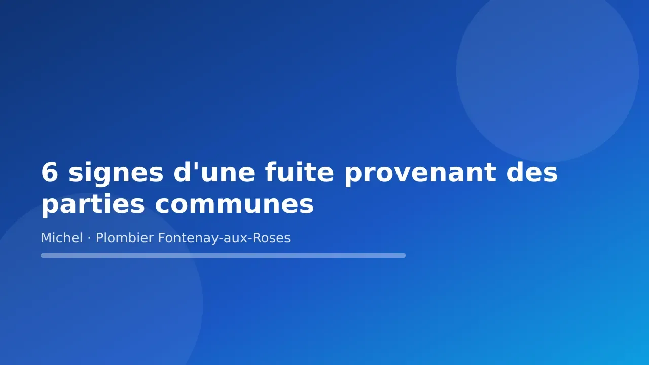 Carte-titre de l’article « 6 signes d'une fuite provenant des parties communes » — Michel Lefebvre, plombier à Fontenay-aux-Roses