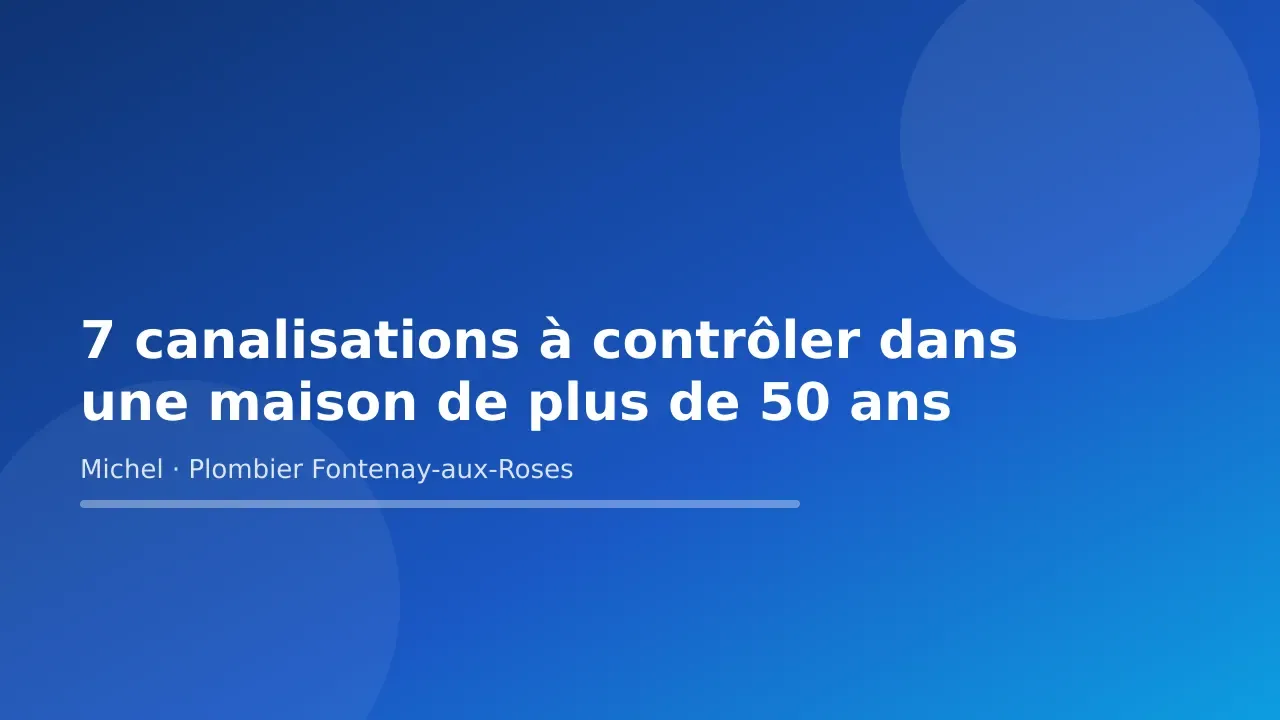 Carte-titre de l’article « 7 canalisations à contrôler dans une maison de plus de 50 ans » — Michel Lefebvre, plombier à Fontenay-aux-Roses
