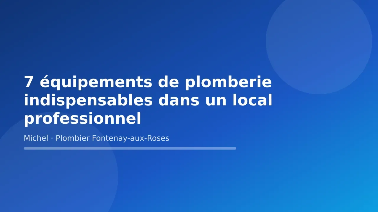 Carte-titre de l’article « 7 équipements de plomberie indispensables dans un local professionnel » — Michel Lefebvre, plombier à Fontenay-aux-Roses